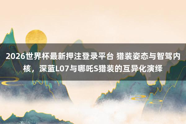 2026世界杯最新押注登录平台 猎装姿态与智驾内核,深蓝L07与哪吒S猎装的互异化演绎