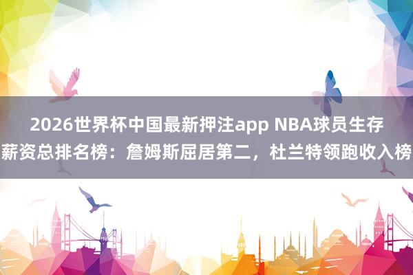 2026世界杯中国最新押注app NBA球员生存薪资总排名榜:詹姆斯屈居第二,杜兰特领跑收入榜