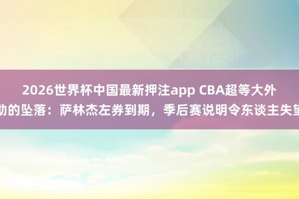 2026世界杯中国最新押注app CBA超等大外助的坠落:萨林杰左券到期,季后赛说明令东谈主失望