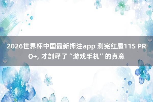 2026世界杯中国最新押注app 测完红魔11S PRO+, 才剖释了“游戏手机”的真意