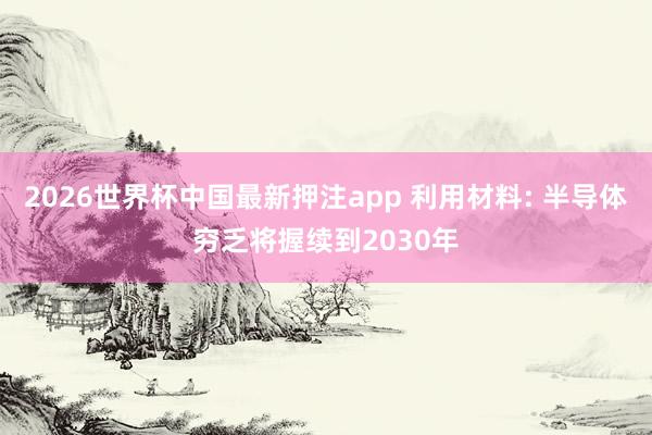 2026世界杯中国最新押注app 利用材料: 半导体穷乏将握续到2030年