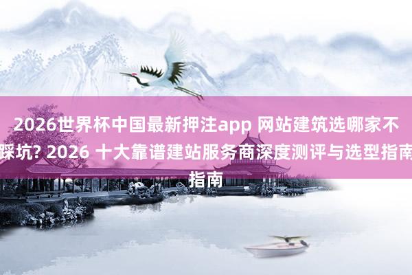 2026世界杯中国最新押注app 网站建筑选哪家不踩坑? 2026 十大靠谱建站服务商深度测评与选型指南