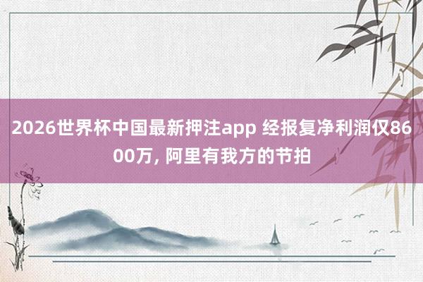 2026世界杯中国最新押注app 经报复净利润仅8600万, 阿里有我方的节拍