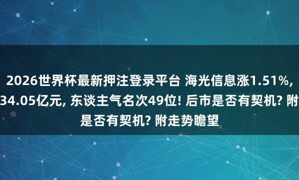 2026世界杯最新押注登录平台 海光信息涨1.51%, 成交额134.05亿元, 东谈主气名次49位! 后市是否有契机? 附走势瞻望
