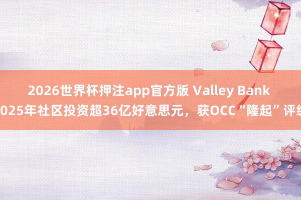 2026世界杯押注app官方版 Valley Bank 2025年社区投资超36亿好意思元，获OCC“隆起”评级