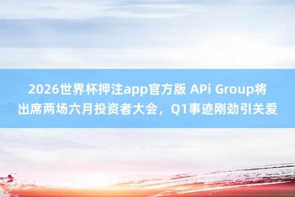 2026世界杯押注app官方版 APi Group将出席两场六月投资者大会,Q1事迹刚劲引关爱