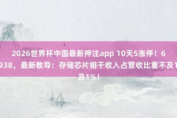 2026世界杯中国最新押注app 10天5涨停！603938，最新教导：存储芯片相干收入占营收比重不及1%！