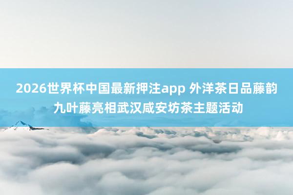 2026世界杯中国最新押注app 外洋茶日品藤韵 九叶藤亮相武汉咸安坊茶主题活动