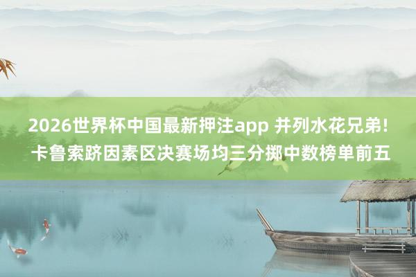 2026世界杯中国最新押注app 并列水花兄弟! 卡鲁索跻因素区决赛场均三分掷中数榜单前五