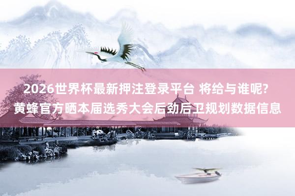 2026世界杯最新押注登录平台 将给与谁呢? 黄蜂官方晒本届选秀大会后劲后卫规划数据信息