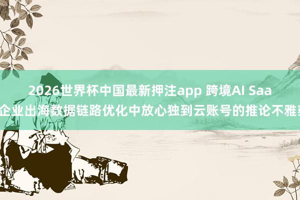 2026世界杯中国最新押注app 跨境AI SaaS企业出海数据链路优化中放心独到云账号的推论不雅察