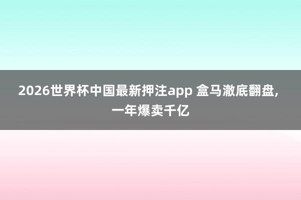 2026世界杯中国最新押注app 盒马澈底翻盘, 一年爆卖千亿
