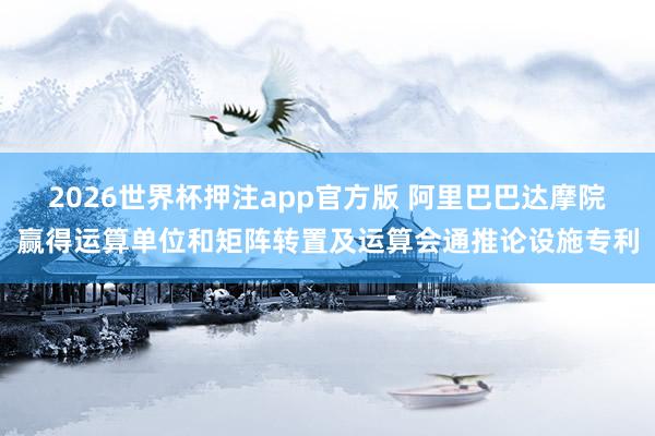 2026世界杯押注app官方版 阿里巴巴达摩院赢得运算单位和矩阵转置及运算会通推论设施专利