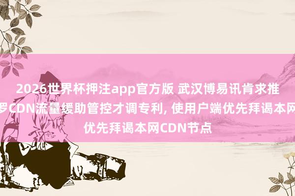 2026世界杯押注app官方版 武汉博易讯肯求推行分发收罗CDN流量缓助管控才调专利, 使用户端优先拜谒本网CDN节点