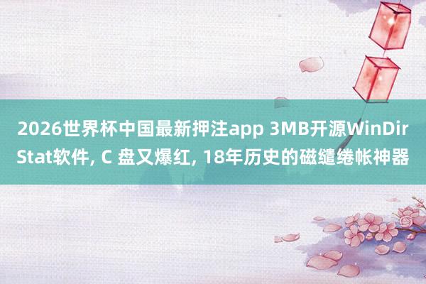 2026世界杯中国最新押注app 3MB开源WinDirStat软件, C 盘又爆红, 18年历史的磁缱绻帐神器